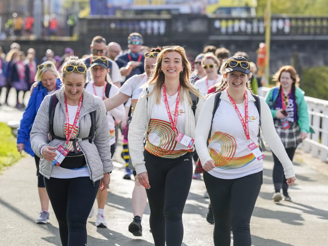 The route took walkers along the River Clyde