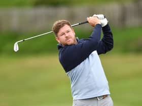 Paul O'Hara is out in front with a circuit to go in the Loch Lomond Whiskies' Scottish PGA Championship at West Kilbride. Picture: Mark Runnacles/Getty Images.