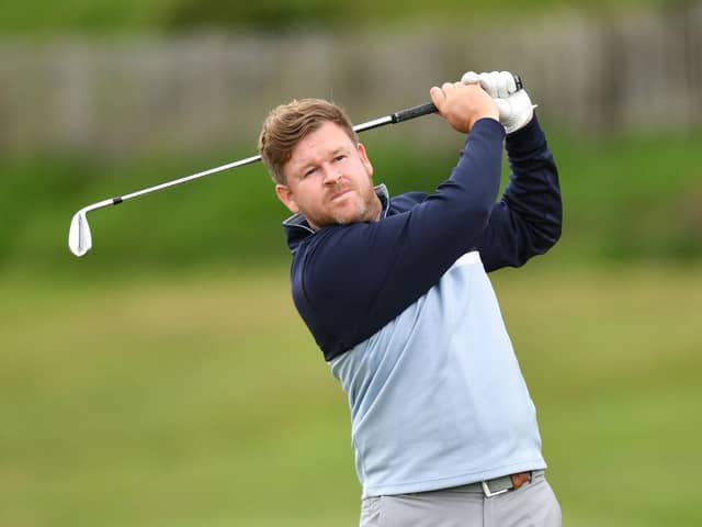 Paul O'Hara is out in front with a circuit to go in the Loch Lomond Whiskies' Scottish PGA Championship at West Kilbride. Picture: Mark Runnacles/Getty Images.