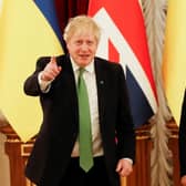 Boris Johnson in Kyiv with Ukrainian president Volodymyr Zelensky shortly before the invasion