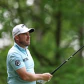 Richie Ramsay tees off on the 11th hole during day four of the Soudal Open at Rinkven International Golf Club in Belgium. Picture: Richard Heathcote/Getty Images.