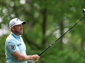 Richie Ramsay tees off on the 11th hole during day four of the Soudal Open at Rinkven International Golf Club in Belgium. Picture: Richard Heathcote/Getty Images.