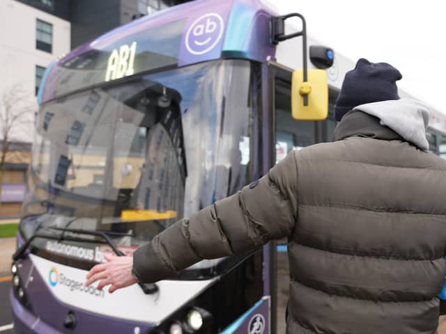 All aboard - the first 'driverless' bus ran with passengers for the first time