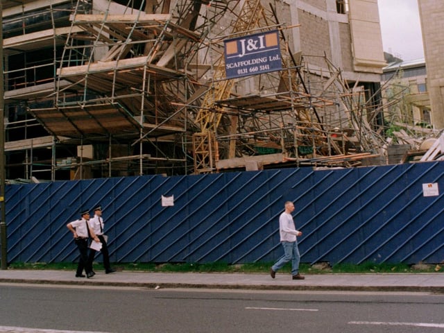 Scaffolding accident at the under construction Exchange Plaza, where a worker was killed in 1996.