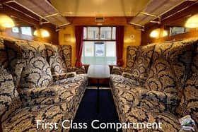 A SRPS first class compartment which seeks to convey the golden age of rail travel. (Photo by SRPS)