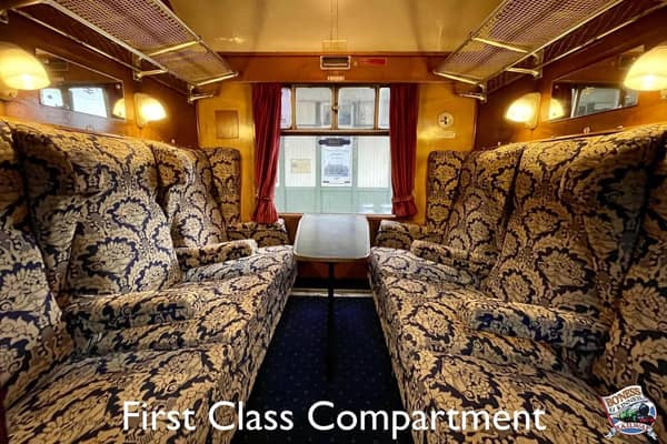 A SRPS first class compartment which seeks to convey the golden age of rail travel. (Photo by SRPS)