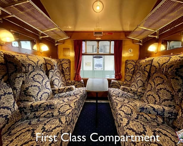A SRPS first class compartment which seeks to convey the golden age of rail travel. (Photo by SRPS)