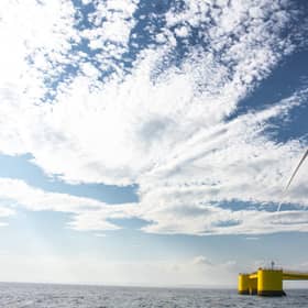 Floating wind farms make use of the huge blades fitted to towers hundreds of feet in height.