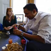Labour's deputy leader Angela Rayner and Scottish Labour party leader Anas Sarwar visit the Kidzcare childcare facility in Edinburgh (Picture: Jeff J Mitchell/Getty Images)