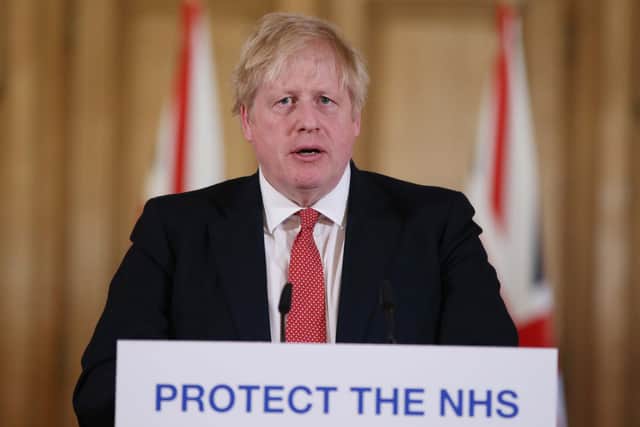 Prime Minister Boris Johnson speaks during a media briefing in Downing Street, London, on coronavirus (COVID-19) yesterday. PA Photo.