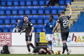 St Johnstone will consider appealing Daniel Phillips' red card in St Mirren draw. Picture: SNS