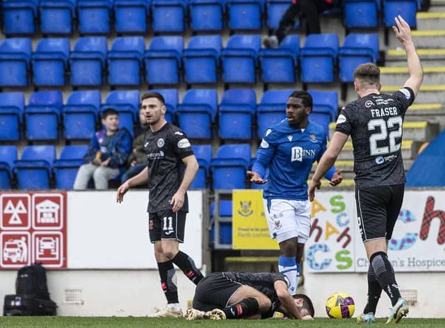 St Johnstone will consider appealing Daniel Phillips' red card in St Mirren draw. Picture: SNS