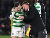 Brendan Rodgers  issues instructions to Callum McGregor in his first spell as Celtic manager with the Irishman now glad at Leicester City he was denied making a move that would have now prevented him again being place such store in the now captain in his second stint. (Photo by Craig Williamson/SNS Group).