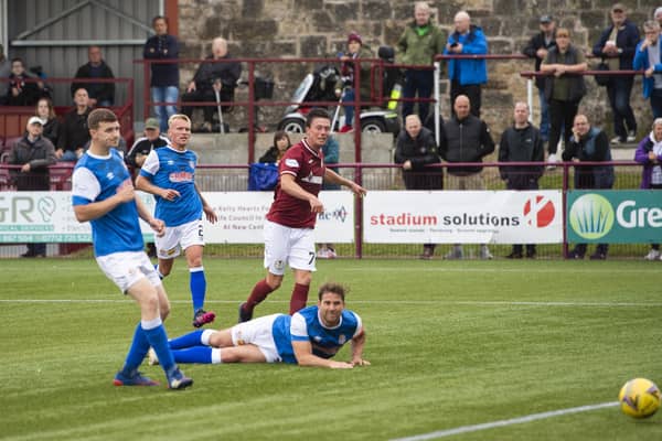Joe Cardle fires Kelty Hearts in front against Cowdenbeath.