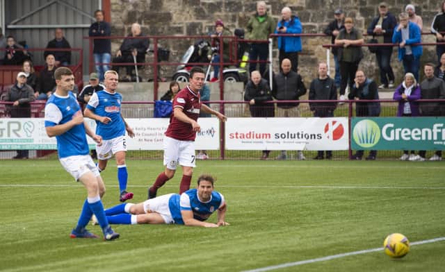 Joe Cardle fires Kelty Hearts in front against Cowdenbeath.