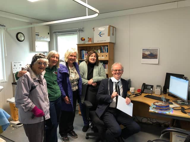 Pictured from left: Mrs Margaret Garden, Mrs Susie Farquharson, Mrs Pat Thomson, Cllr. Geva Blackett and Dr Donald Cruickshank
