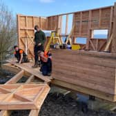 Construction is well under way on the new Phoenix bird-watching hide at Loch Leven national nature reserve. Picture: Simon Ritchie/NatureScot