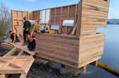Construction is well under way on the new Phoenix bird-watching hide at Loch Leven national nature reserve. Picture: Simon Ritchie/NatureScot