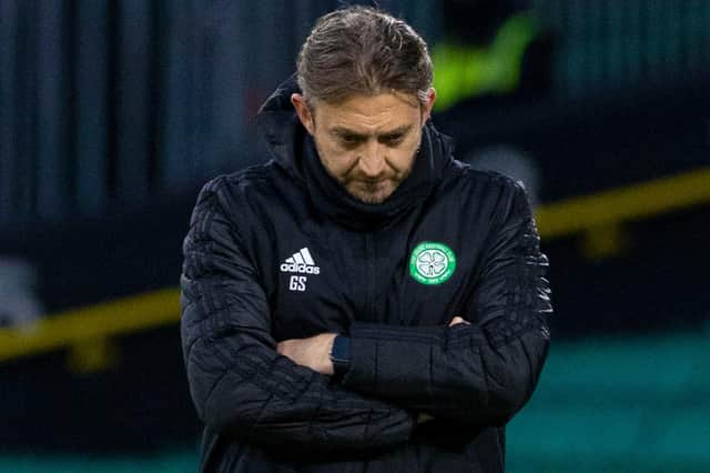 Celtic stand-in manager Gavin Strachan  as good as acknowledged the club are now down and out in title race. (Photo by Alan Harvey / SNS Group)