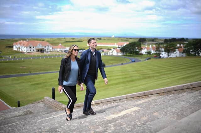 Eric Trump and his wife, Lara, arrive at his father's Turnberry resort in June 2017. The Secret Service paid the US president's hotel more than £6,600 for accommodation during the trip. Picture: Jeff J Mitchell/Getty