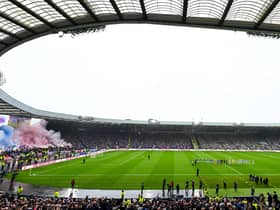 The start of the Scottish Cup semi-final between Celtic and Rangers was engulfed in smoke from pyro. (Photo by Paul Devlin / SNS Group)