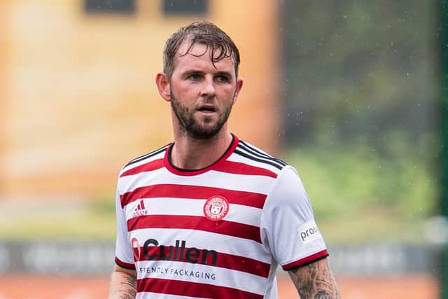 David Templeton in action for Hamilton against Kilmarnock on August 21 - his final match as a professional footballer. (Photo by Ross Parker / SNS Group)