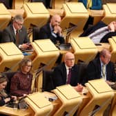 MSPs, including Kate Forbes and John Swinney, at the motion of no confidence in the Scottish Government vote on  Wednesday (Picture: Jeff J Mitchell/Getty Images)