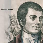 Robert Burns, as depicted on a Clydesdale Bank £10 note.