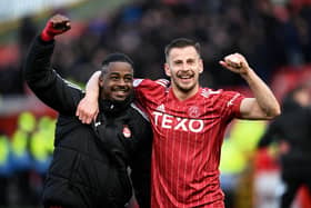 Aberdeen's Duk and Ylber Ramadani were injury concerns following the draw with Hibs. (Photo by Paul Devlin / SNS Group)