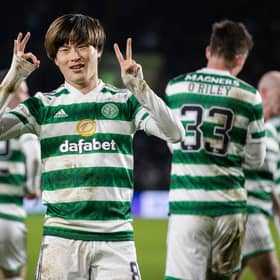Celtic's Kyogo Furuhashi is among the frontrunners for the Player of the Year award. (Photo by Craig Williamson / SNS Group)