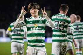 Celtic's Kyogo Furuhashi is among the frontrunners for the Player of the Year award. (Photo by Craig Williamson / SNS Group)