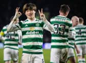 Celtic's Kyogo Furuhashi is among the frontrunners for the Player of the Year award. (Photo by Craig Williamson / SNS Group)