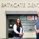 Stephanie Watt of Clyde Munro with Bathgate Dental Spa's Iain Henderson. Picture: Ian Georgeson.