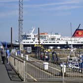MV Caledonian Isles, in Troon on Thursday, has been out of action since an engine failure on Sunday. Picture: John Devlin