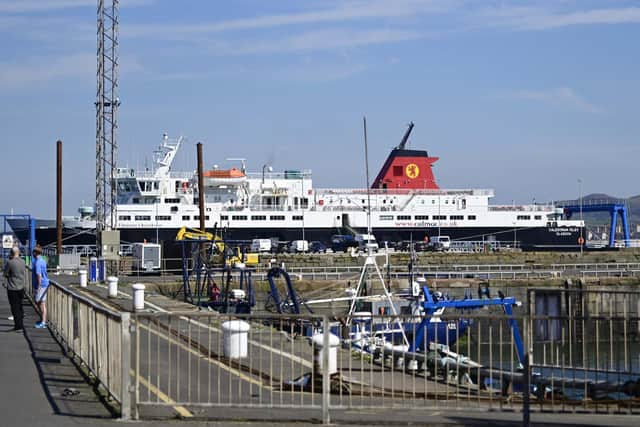 MV Caledonian Isles, in Troon on Thursday, has been out of action since an engine failure on Sunday. Picture: John Devlin