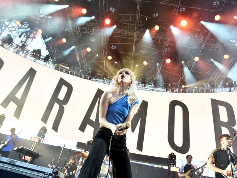 Their first single from smash hit album After Laughter was next on the list as they band played Hard Times - with Hayley adding in a blast of Blondie's 'Heart of Glass' in the outro to the song.