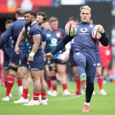 Duhan van der Merwe practises his bull juggling during a training session at BT Murrayfield ahead of the British & Irish Lions' match against Japan. Picture: Ian MacNicol/Getty Images