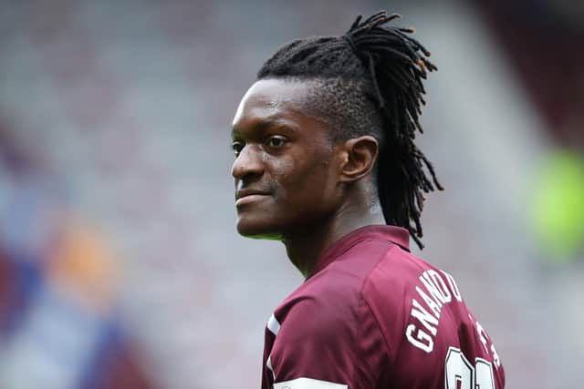 Hearts' Armand Gnanduillet is in talks over a transfer move to another club.