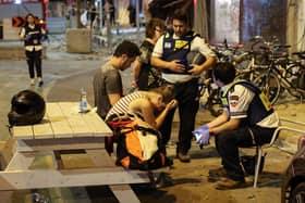 The aftermath of a rocket attack on Tel Aviv, Israel, on Saturday (Picture: Jack Guez/AFP via Getty Images)