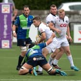 Southern Knights, with Jason Baggott prominent, defeat Boroughmuir Bears at the Greenyards last weekend. Picture: Ross MacDonald/SNS