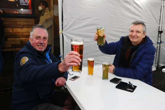 Behind the Wall - . Neil McFadyen, Falkirk and Derek Anderson, Falkirk. (Pic: Michael Gillen)