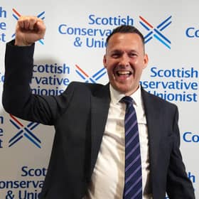 Russell Findlay is announced as new Scottish Conservatives leader at the Radisson Hotel in Edinburgh.