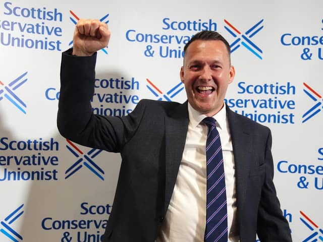 Russell Findlay is announced as new Scottish Conservatives leader at the Radisson Hotel in Edinburgh.
