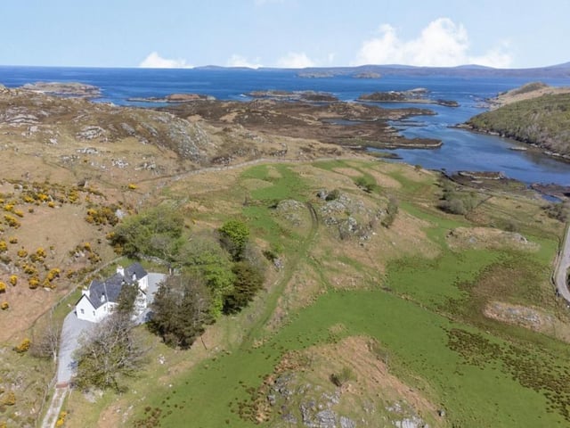 Aerial view of estate.