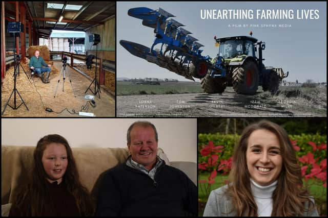 Erin Smith, 22, bottom right and Tom Johnson left with his granddaughter Georgia Milne who both feature in the film picture: Erin Smith