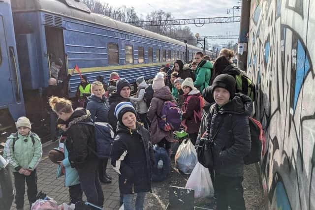 The children were able to board a train to Lviv, which is less than 50 miles from the Polish border.