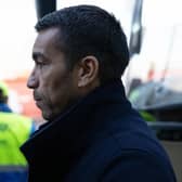 Rangers manager Giovanni van Bronckhorst leaves the SMiSA Stadium after the 1-1 draw with St Mirren.