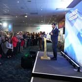Humza Yousaf after speaking at Murrayfield Stadium in Edinburgh, after it was announced that he is the new Scottish National Party leader