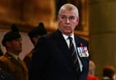 Prince Andrew, Duke of York during the centenary Armistice Day service. Picture: Colm Lenaghan/ Pacemaker/PA