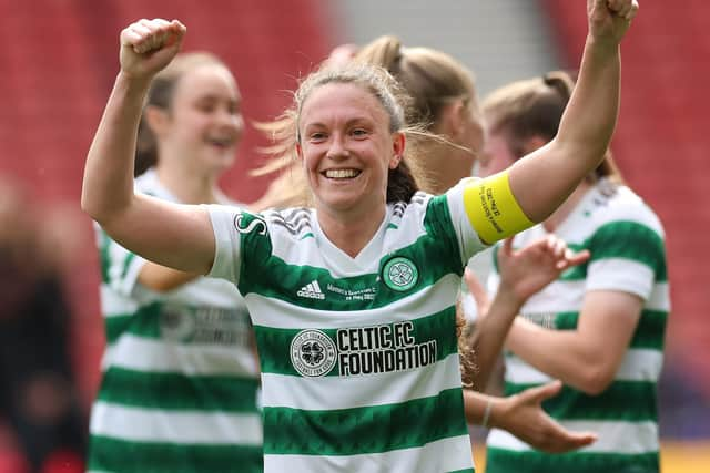 Kelly Clark’s second-half goal earned Celtic a 1-0 win against Brondby in Oslo. (Photo by Ian MacNicol/Getty Images)